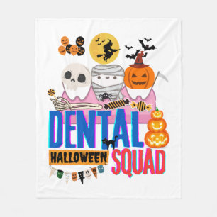 dental squad halloween fleece blanket