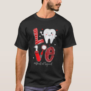 Dental Squad Leopard Tooth Love Dentist Hygienist  T-Shirt