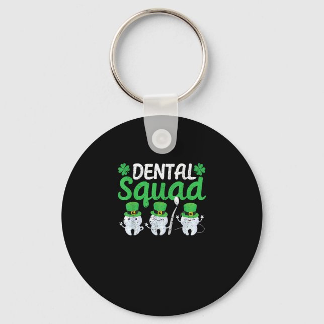 Dental Squad Leprechaun Teeth St Patricks Day Toot Key Ring (Front)