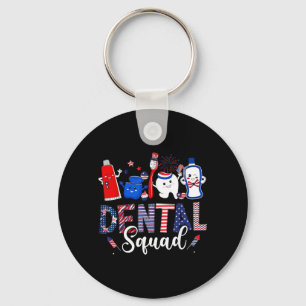 Dental Squad Patriotic 4th July Dental Hygienist Key Ring