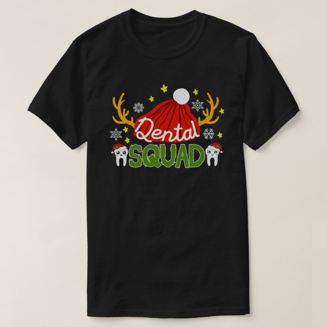 Dental Squad Santa Tooth Dental Assistant Xmas T-Shirt (Design Front)