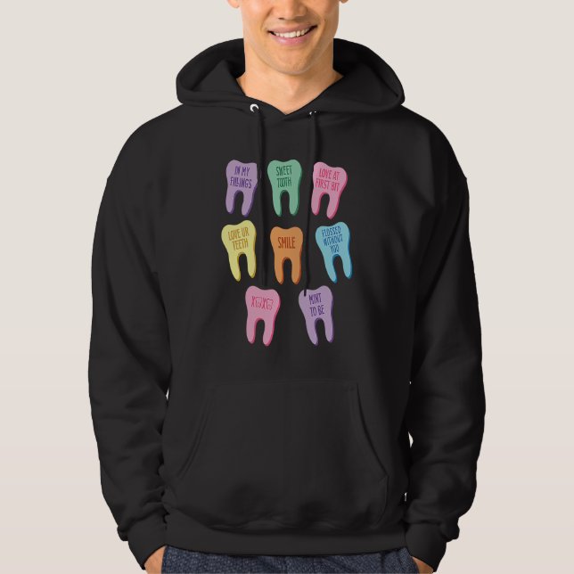 Dental Squad Teeth Dentist Valentine's Day Dental  Hoodie (Front)