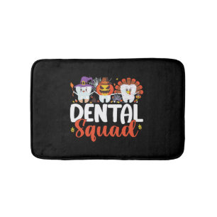 Dental Squad Tooth Dentist Thanksgiving Halloween Bath Mat