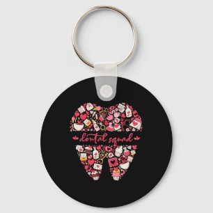 Dental Squad Valentine Tooth Dental Crew Hygienist Key Ring