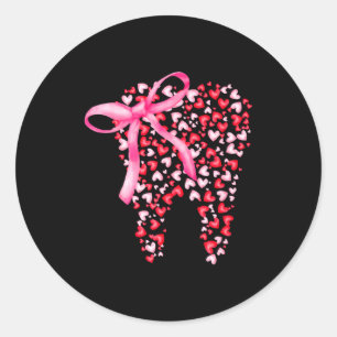 Dental Squad Valentines Cute Heart Teeth Dental Hy Classic Round Sticker