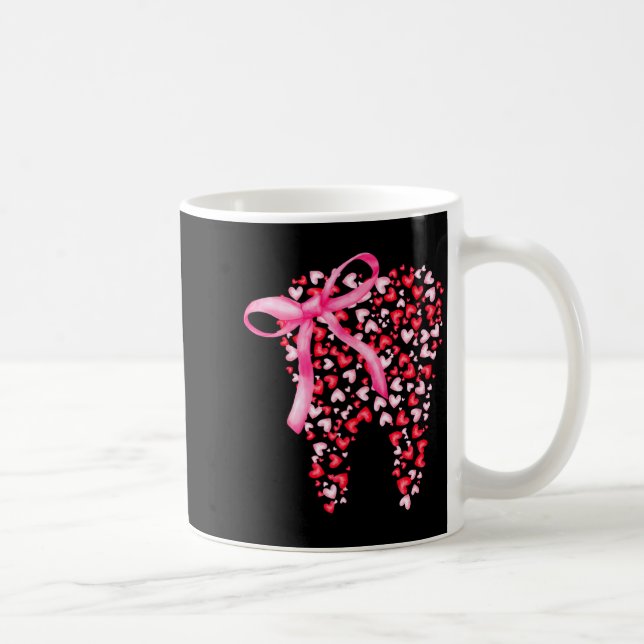 Dental Squad Valentines Cute Heart Teeth Dental Hy Coffee Mug (Right)