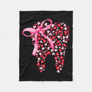 Dental Squad Valentines Cute Heart Teeth Dental Hy Fleece Blanket