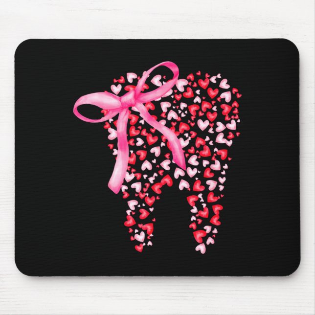 Dental Squad Valentines Cute Heart Teeth Dental Hy Mouse Pad (Front)