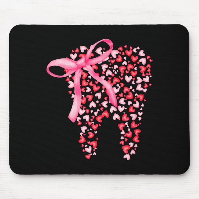 Dental Squad Valentines Cute Heart Teeth Dental Hy Mouse Pad (Front)