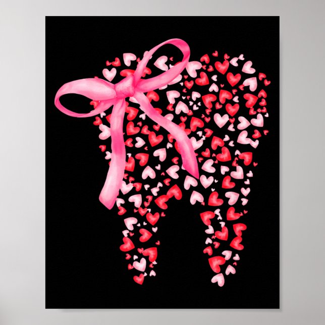 Dental Squad Valentines Cute Heart Teeth Dental Hy Poster (Front)