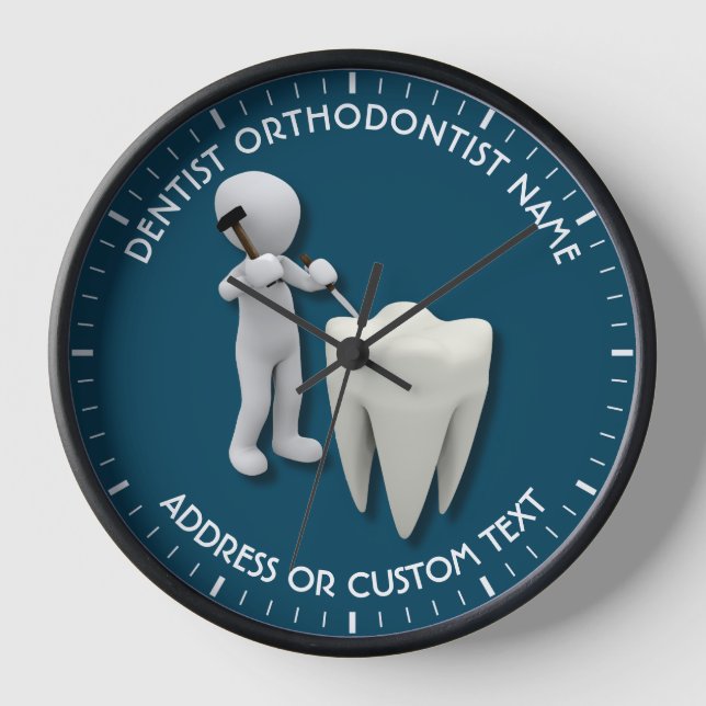 Dental Surgeon Dentist Orthodontist Name Clock (Front)