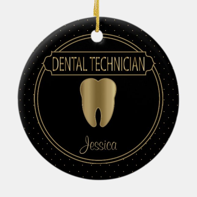 Dental 🦷 Technician Ceramic Ornament (Back)
