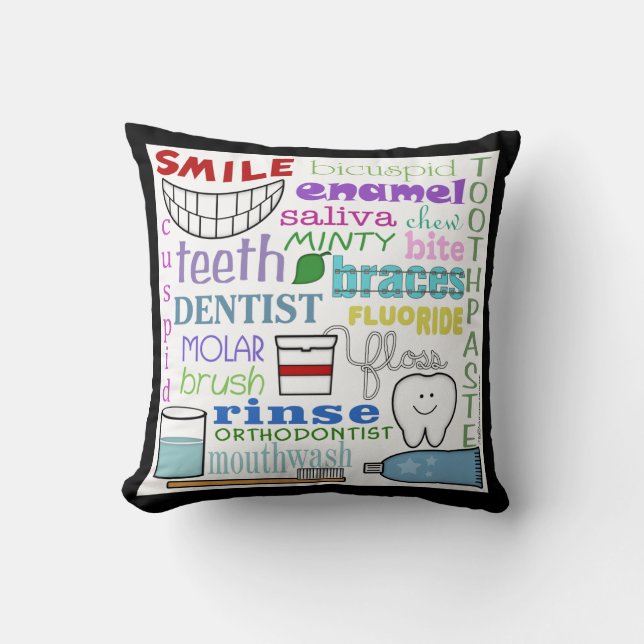 Dental Terms Subway Art Cushion (Front)