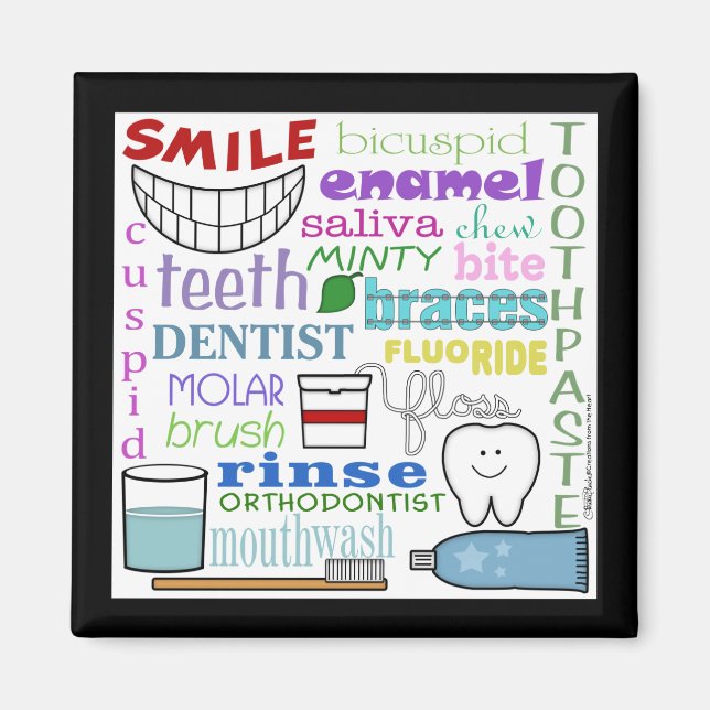 Dental Terms Subway Art Magnet (Front)