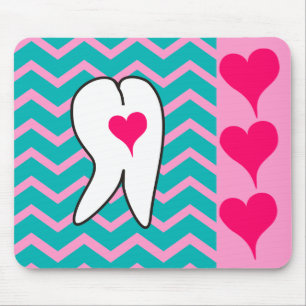 Dental Tooth and Chevron Design Mouse Pad