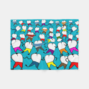 Dental Tooth Art Fleece Blanket