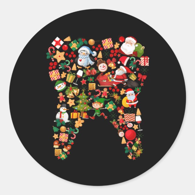 Dental Tooth Dentist For Classic Round Sticker (Front)