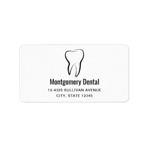 Dental Tooth Dentistry Clinic Medical Address Label