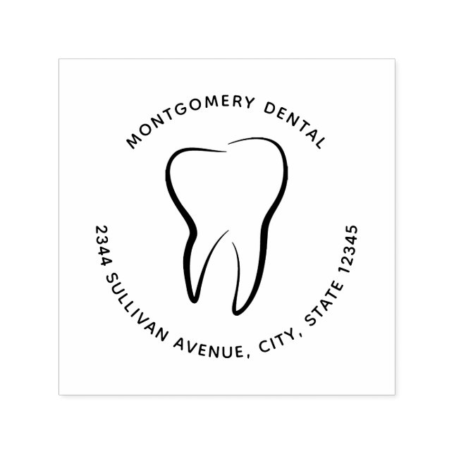 Dental Tooth Dentistry Clinic Medical Address Self-inking Stamp (Design)