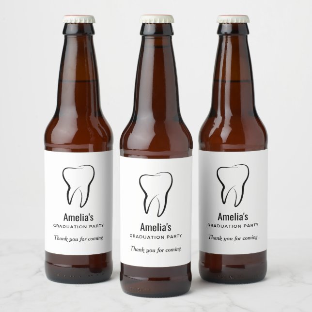Dental Tooth Dentistry Clinic Medical Graduation Beer Bottle Label (Bottles)
