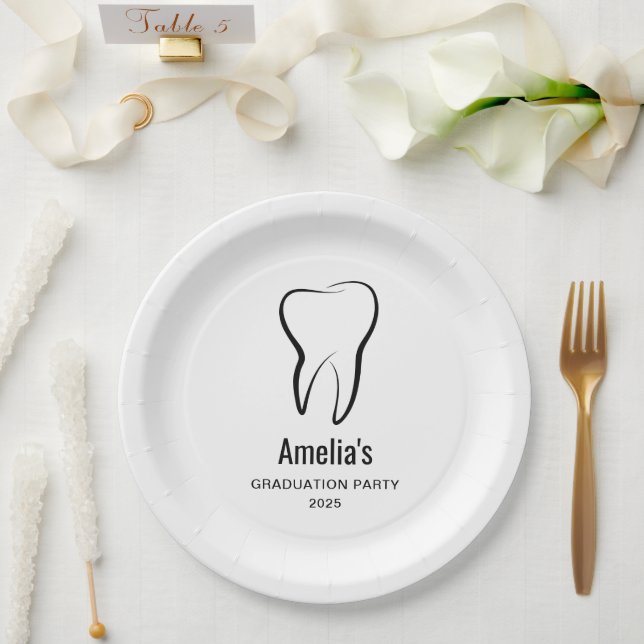 Dental Tooth Dentistry Clinic Medical Graduation Paper Plate (Wedding)