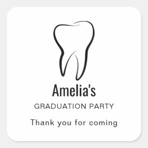 Dental Tooth Dentistry Clinic Medical Graduation Square Sticker