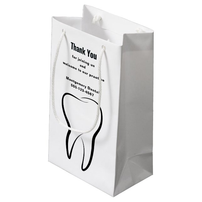 Dental Tooth Dentistry Clinic Medical Small Gift Bag (Back Angled)