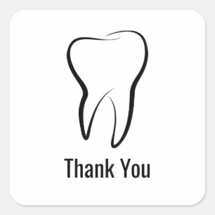 Dental Tooth Dentistry Clinic Medical Thank You Square Sticker