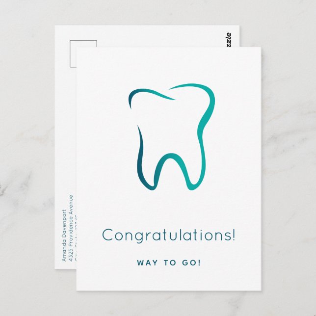 Dental Tooth Dentistry Medical Image Graduation Postcard (Front/Back)
