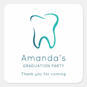 Dental Tooth Dentistry Medical Image Graduation Square Sticker