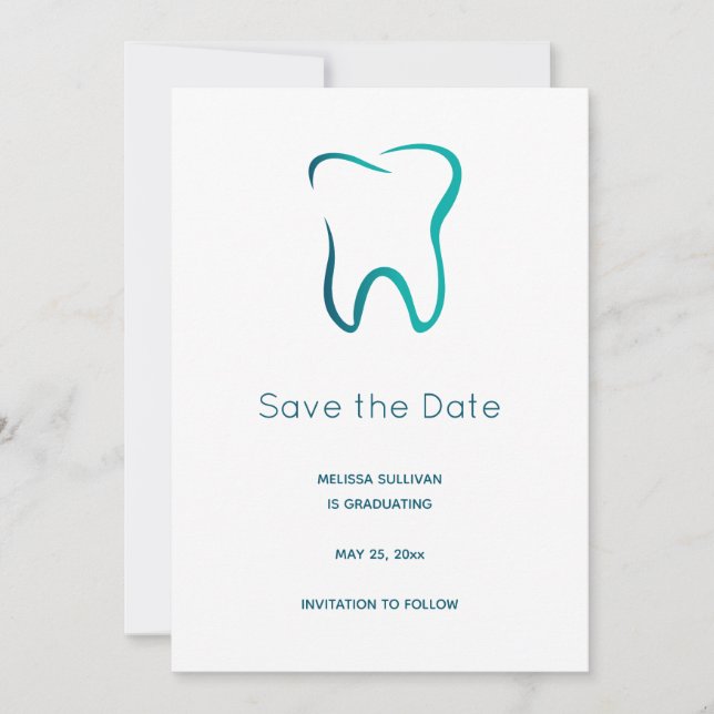  Dental Tooth Dentistry Medical Image Save The Date (Front)