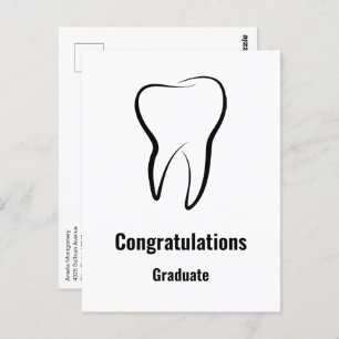 Dental Tooth Medical Graphic Dentistry Graduation Postcard