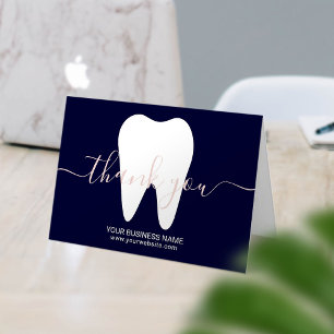 Dental White Tooth Navy Blue Dentist Thank You
