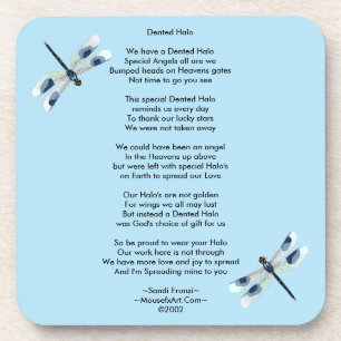 Dented Halo Poem Cork Coaster