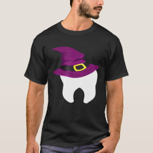 Dentiss  Tooth Halloween With Witch Hat T-Shirt