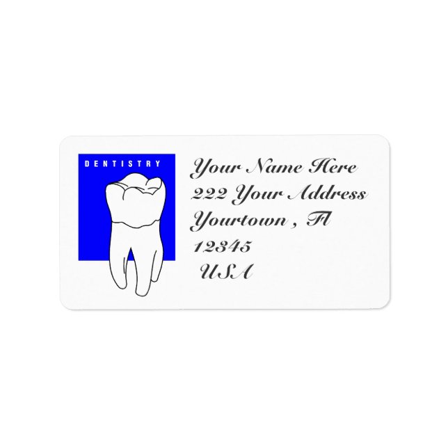Dentist  Address Label (Front)
