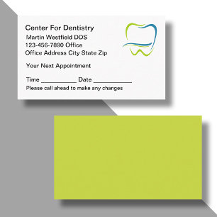 Dentist Appointment Bulk Budget Appointment Cards