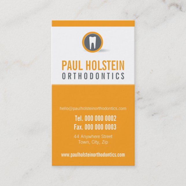 DENTIST APPOINTMENT CARD :: modern tooth logo 6 (Front)