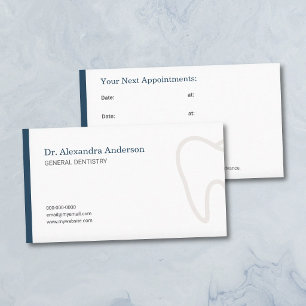 Dentist Appointment Card with Navy Blue Accents