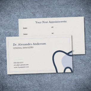 Dentist Appointment Card with Tooth Icon