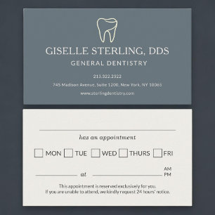 Dentist Appointment Reminder Business Card
