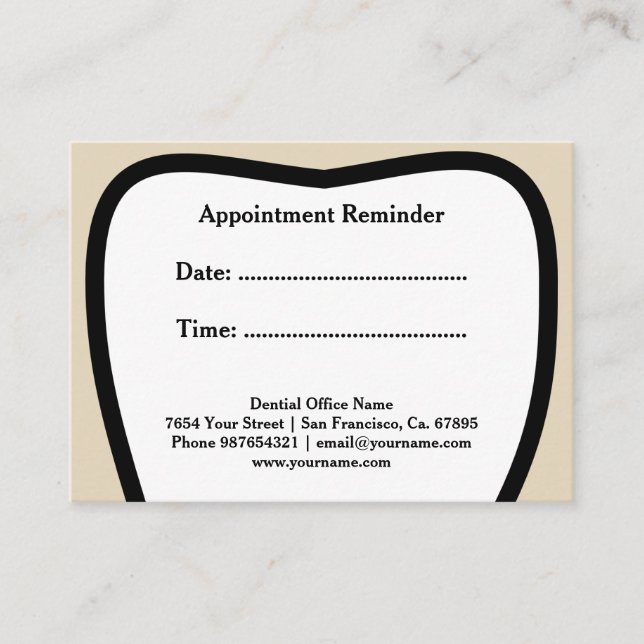 Dentist appointment reminder cards (Front)