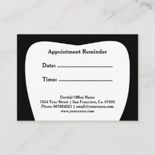 Dentist appointment reminder cards