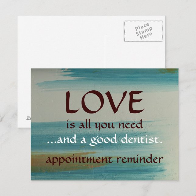 Dentist Appointment Reminder Postcard — Turquoise (Front/Back)