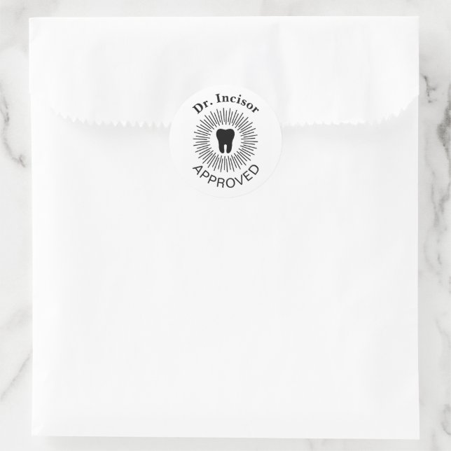 Dentist Approved Classic Round Sticker (Bag)