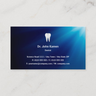 Dentist | Blue Glowing Business Card
