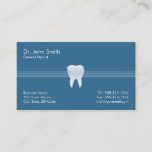 Dentist Blue Shiny Tooth Dental Appointment Card