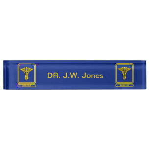 Dentist Caduceus Nameplate