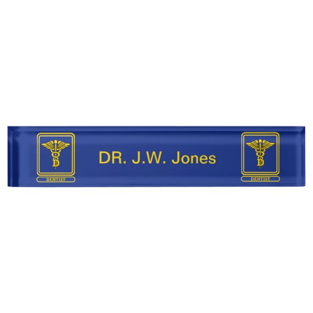 Dentist Caduceus Nameplate (Front)