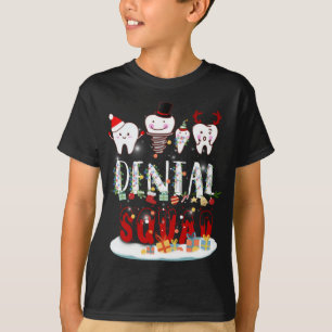 Dentist Christmas Dental Squad Funny Lights T-Shirt